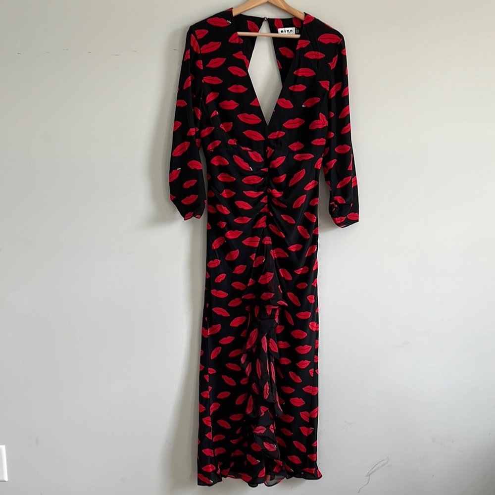 Rixo Backless Ruffle Front Maxi Dress in Rose-Kiss - Picture 6 of 10